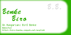 benke biro business card